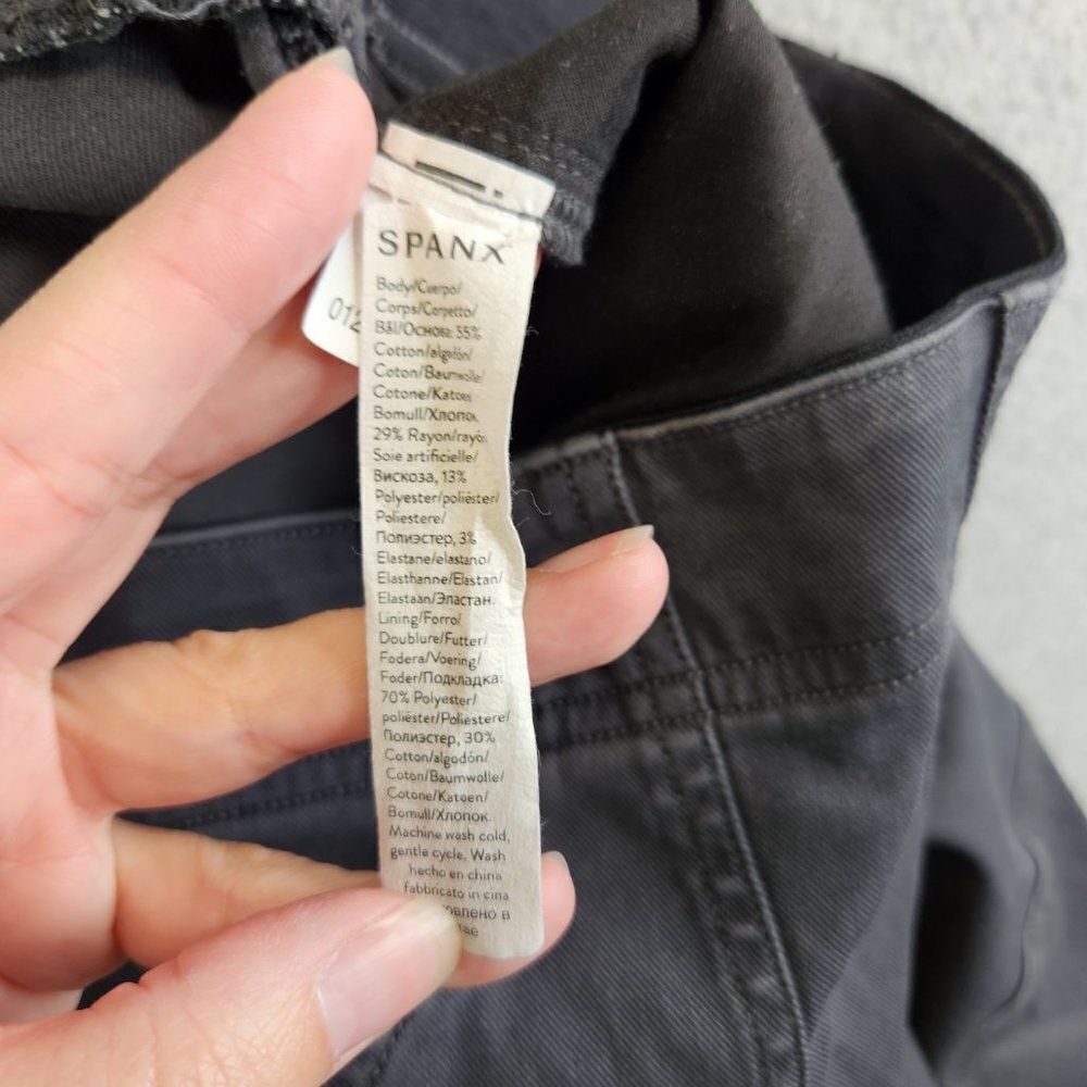 Spanx Jogger Pants Womens Large Gray Stretch Twill Cargo Zip Ankles Shaping - Picture 11 of 16